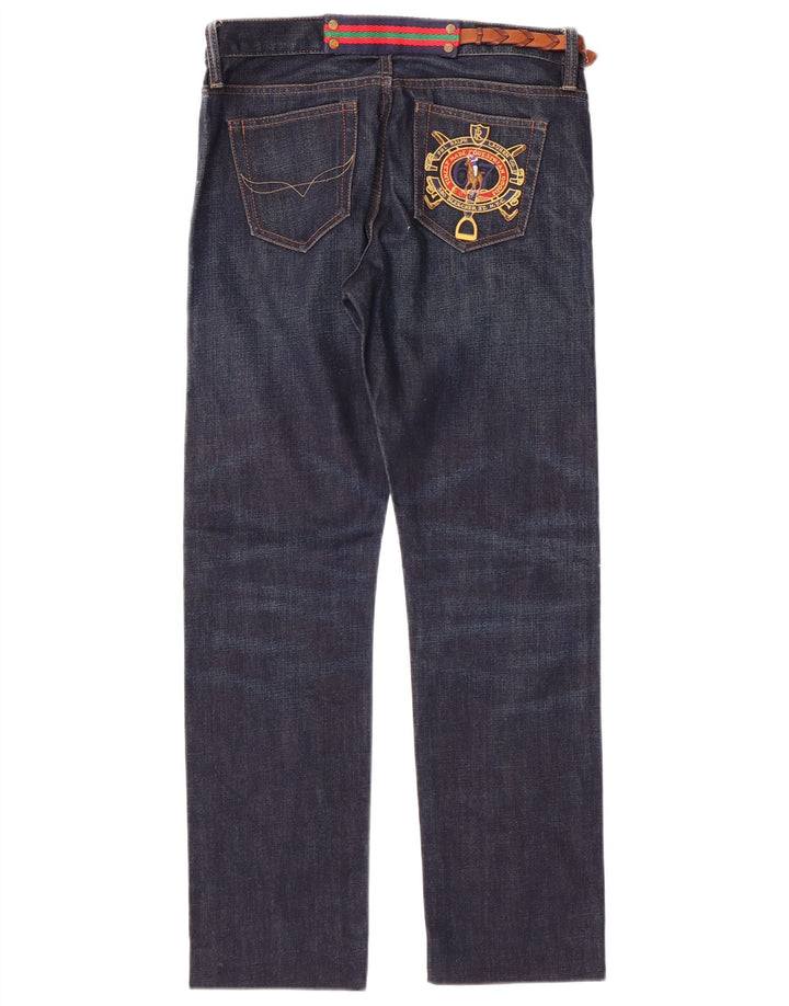 Jeans feminino Ralph Lauren Riding Straight W27 L28 algodão azul marinho