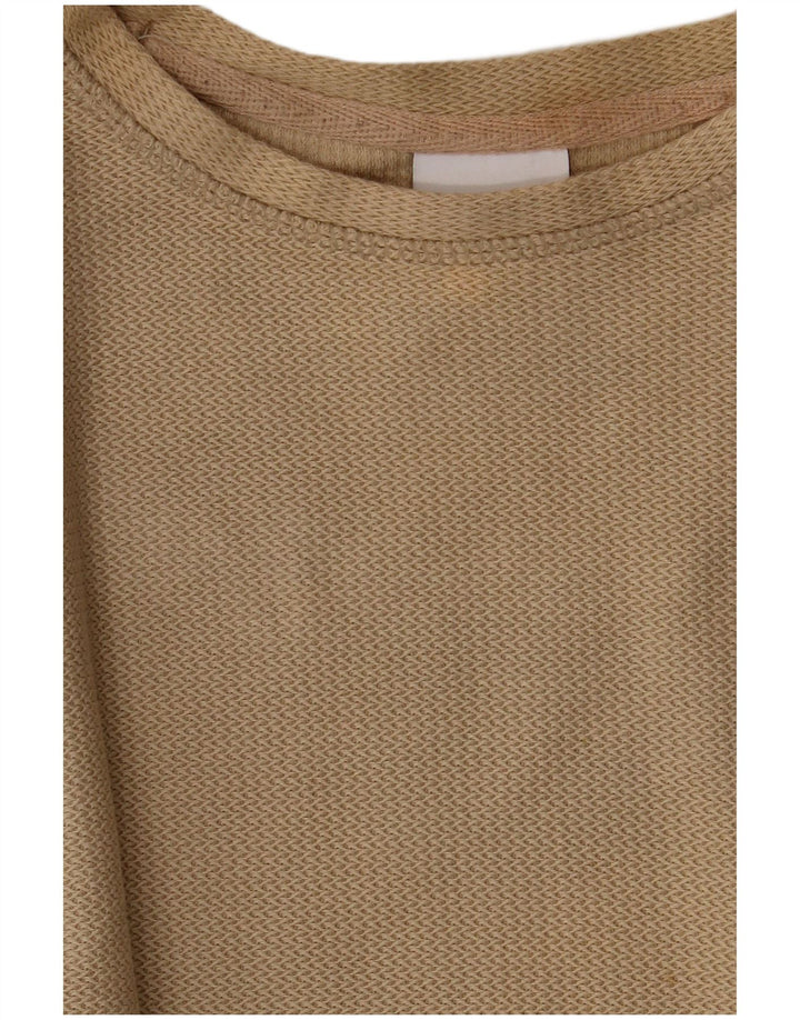 Camiseta masculina Zara Top médio algodão cáqui