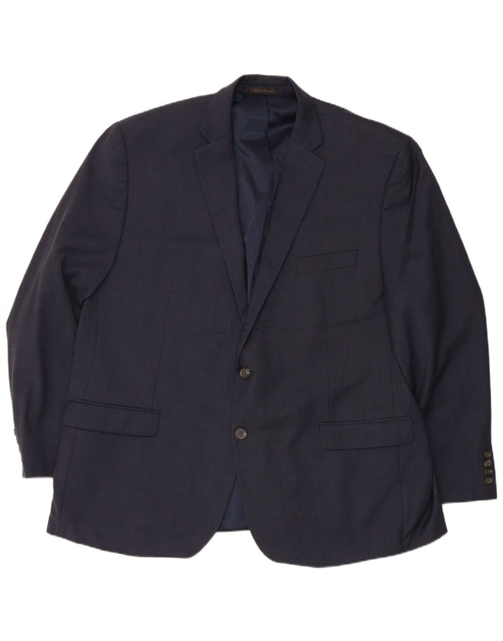 Jaqueta blazer masculina Chaps com 2 botões IT 50 grande lã azul marinho