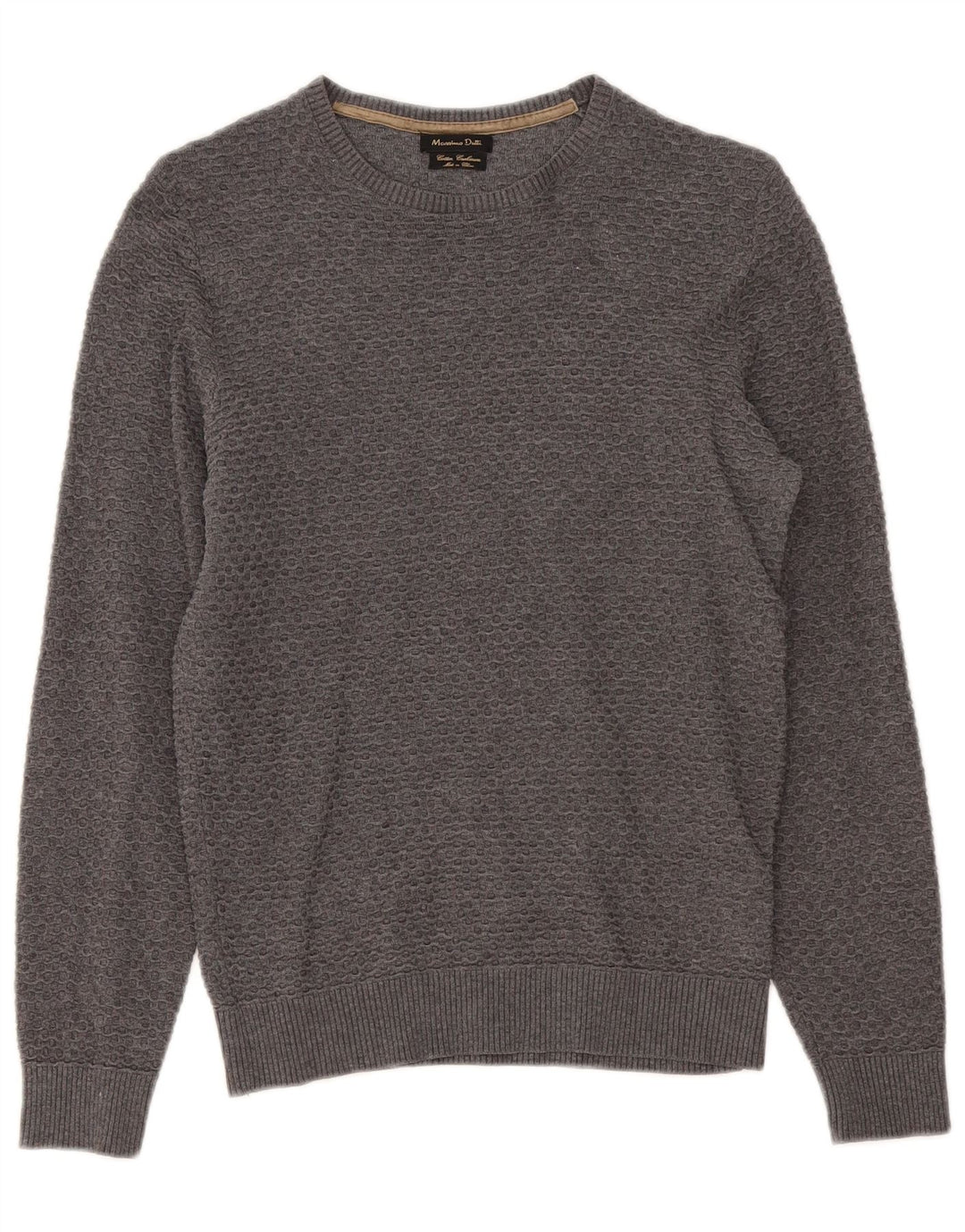 Suéter masculino Massimo Dutti com gola canoa e algodão cinza pequeno