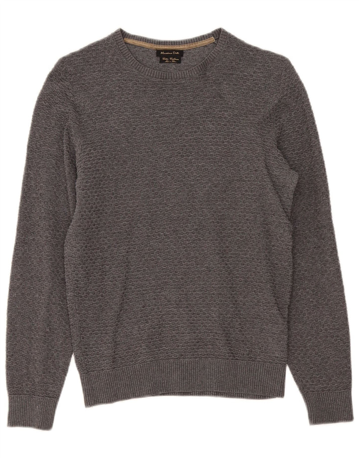 Suéter masculino Massimo Dutti com gola canoa e algodão cinza pequeno