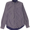 Camisa masculina Tommy Hilfiger Custom Fit pequena azul algodão