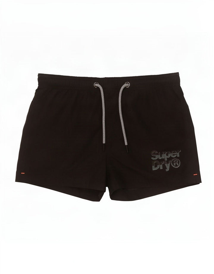 Shorts de natação masculinos Superdry Graphic grande poliéster preto