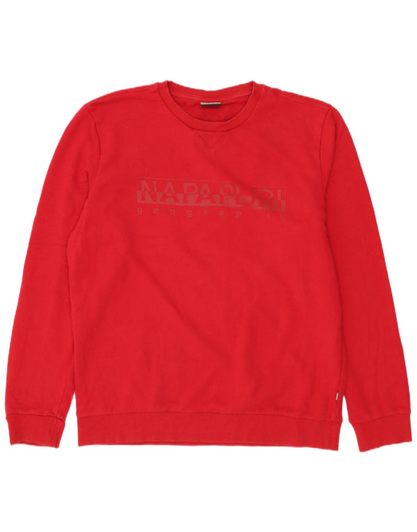 Moletom gráfico geográfico masculino NAPAPIJRI Jumper XL de algodão vermelho
