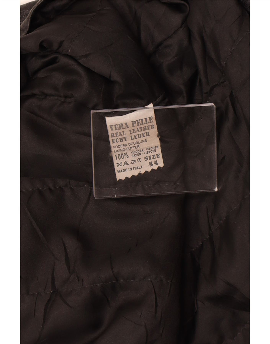 Jaqueta de couro feminina vintage IT 44 couro preto médio