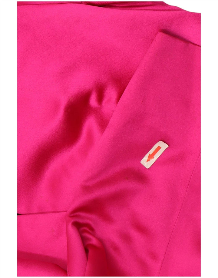 Jaqueta blazer feminina vintage com 1 botão Reino Unido 10 rosa pequena
