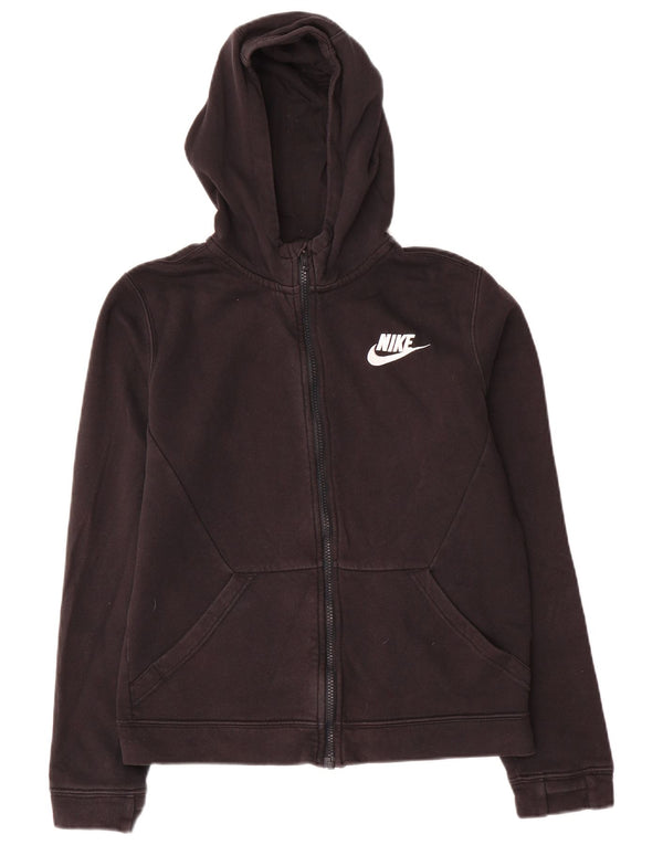 Suéter Nike Boys Zip com capuz 13-14 anos XL preto algodão
