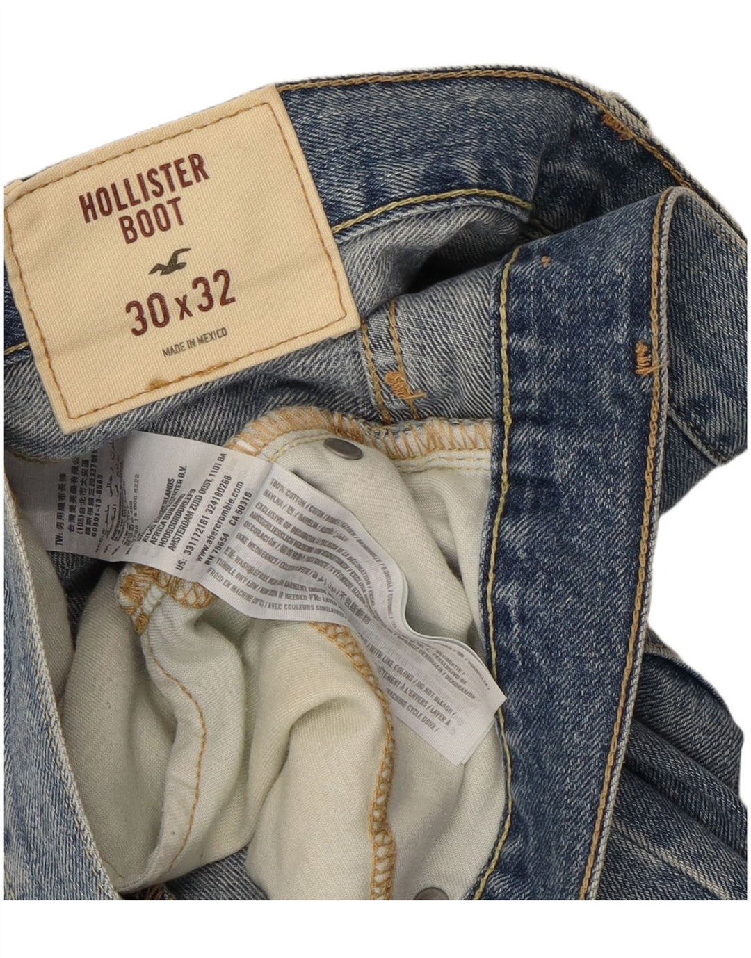 Hollister feminino bootcut jeans W30 L32 azul algodão