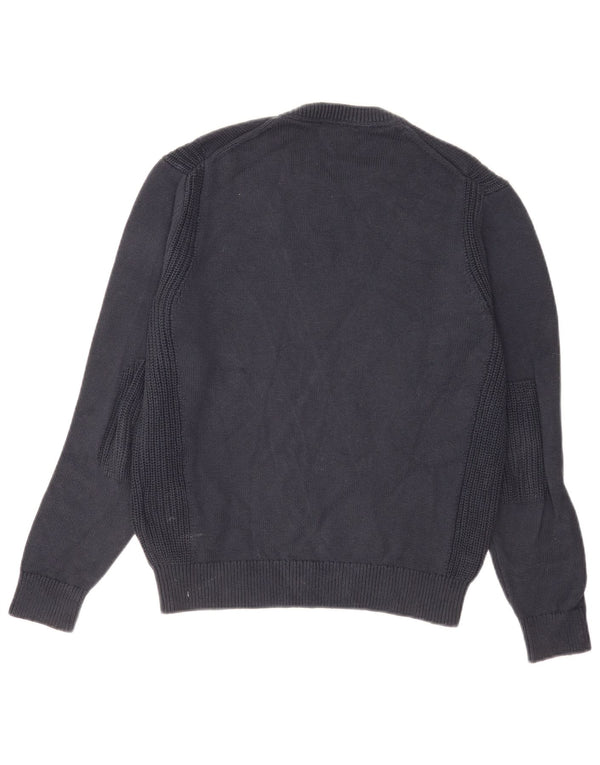 Suéter masculino Hackett com gola redonda, pequeno algodão azul marinho