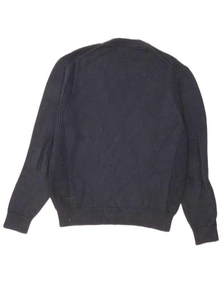 Suéter masculino Hackett com gola redonda, pequeno algodão azul marinho