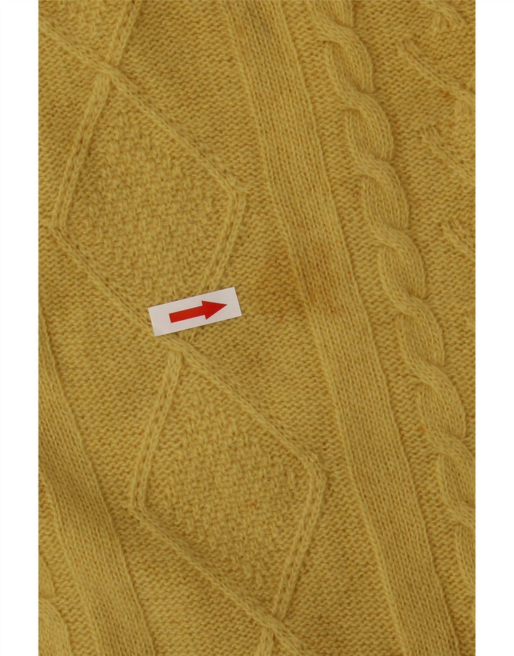Suéter feminino com gola tartaruga BENETTON Reino Unido 10 pequeno amarelo