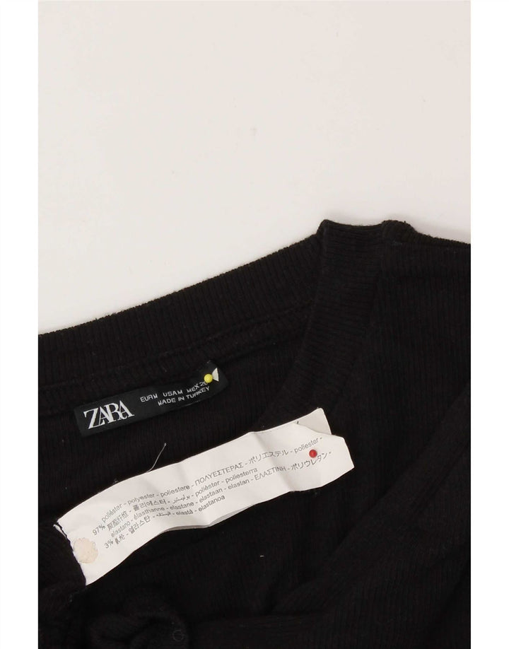 Blusa feminina Zara Top UK 12 poliéster preto médio