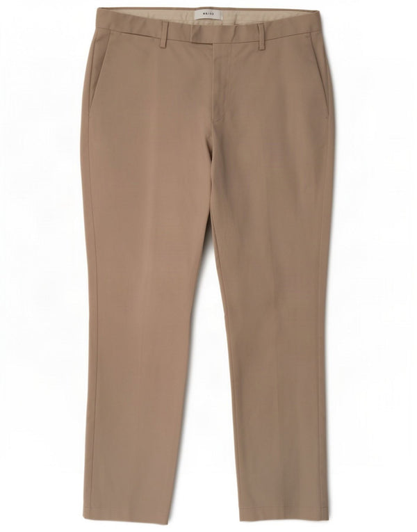 Reiss Mens Slim Suit Calças W34 L29 Algodão Cinza