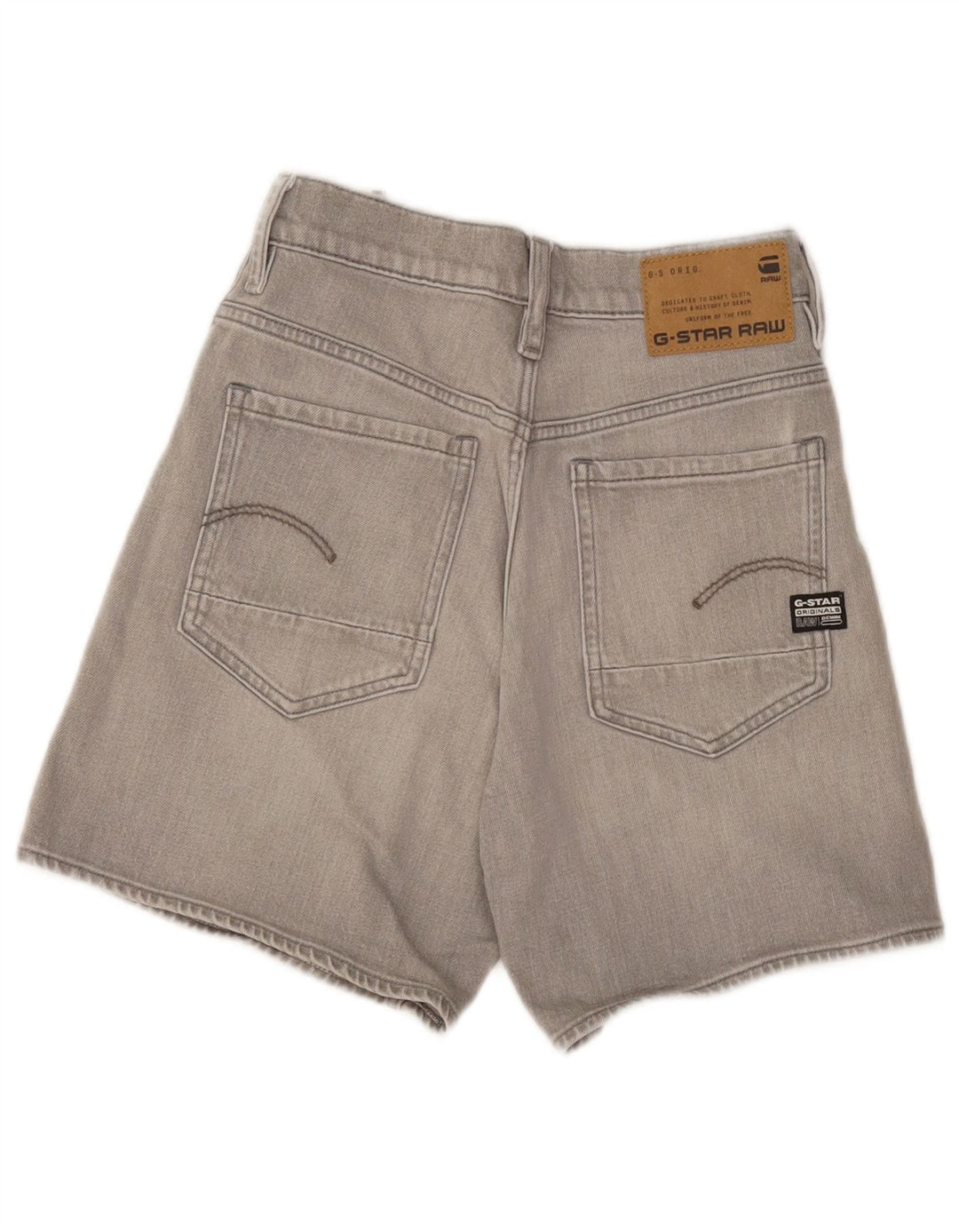 Shorts jeans feminino G-Star W28 algodão cinza médio