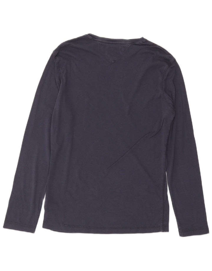 Top masculino TOMMY HILFIGER manga comprida médio algodão azul marinho