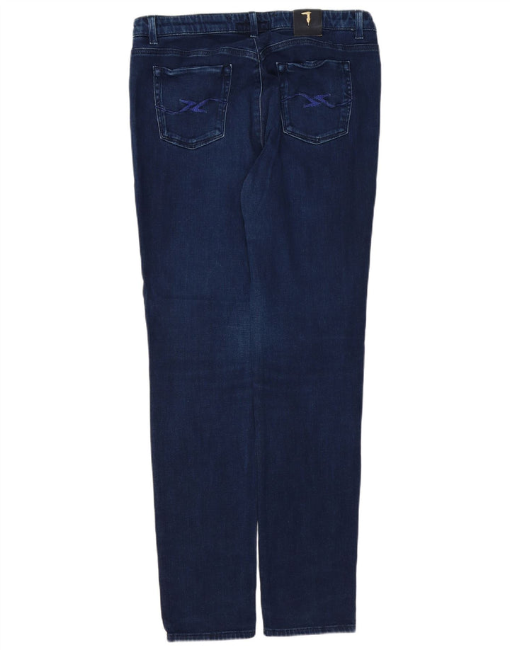 Jeans slim feminino TRUSSARDI IT 49 XL W35 L32 azul marinho poliéster