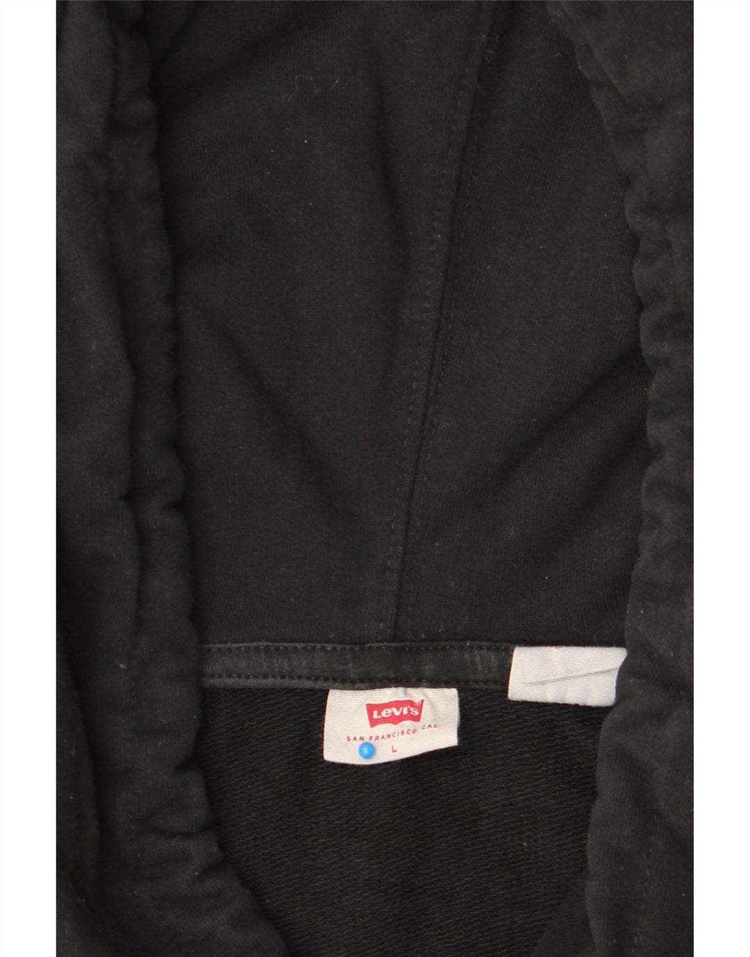 LEVI'S Womens Oversized Hoodie Jumper UK 16 Large Black Cotton Vintage Levi's and Second-Hand Levi's from Messina Hembry 
