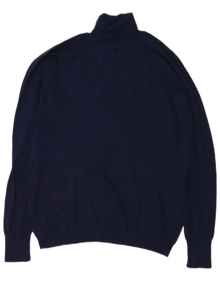 Suéter masculino Zara com gola redonda e viscose azul marinho grande