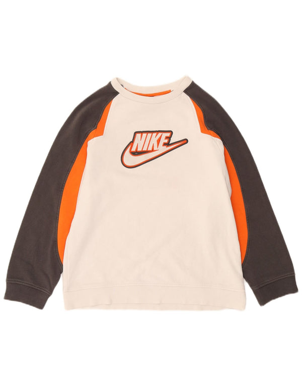 Moletom gráfico Nike Boys Jumper 12-13 anos grande bloco colorido branco