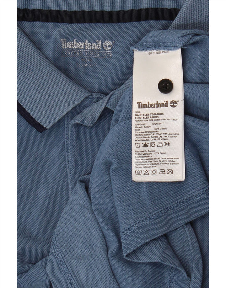 Camisa polo masculina Timberland Slim Fit médio azul algodão