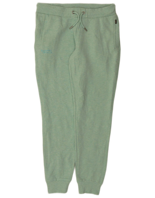 Calça de treino feminina Superdry Joggers UK 16 grande algodão verde