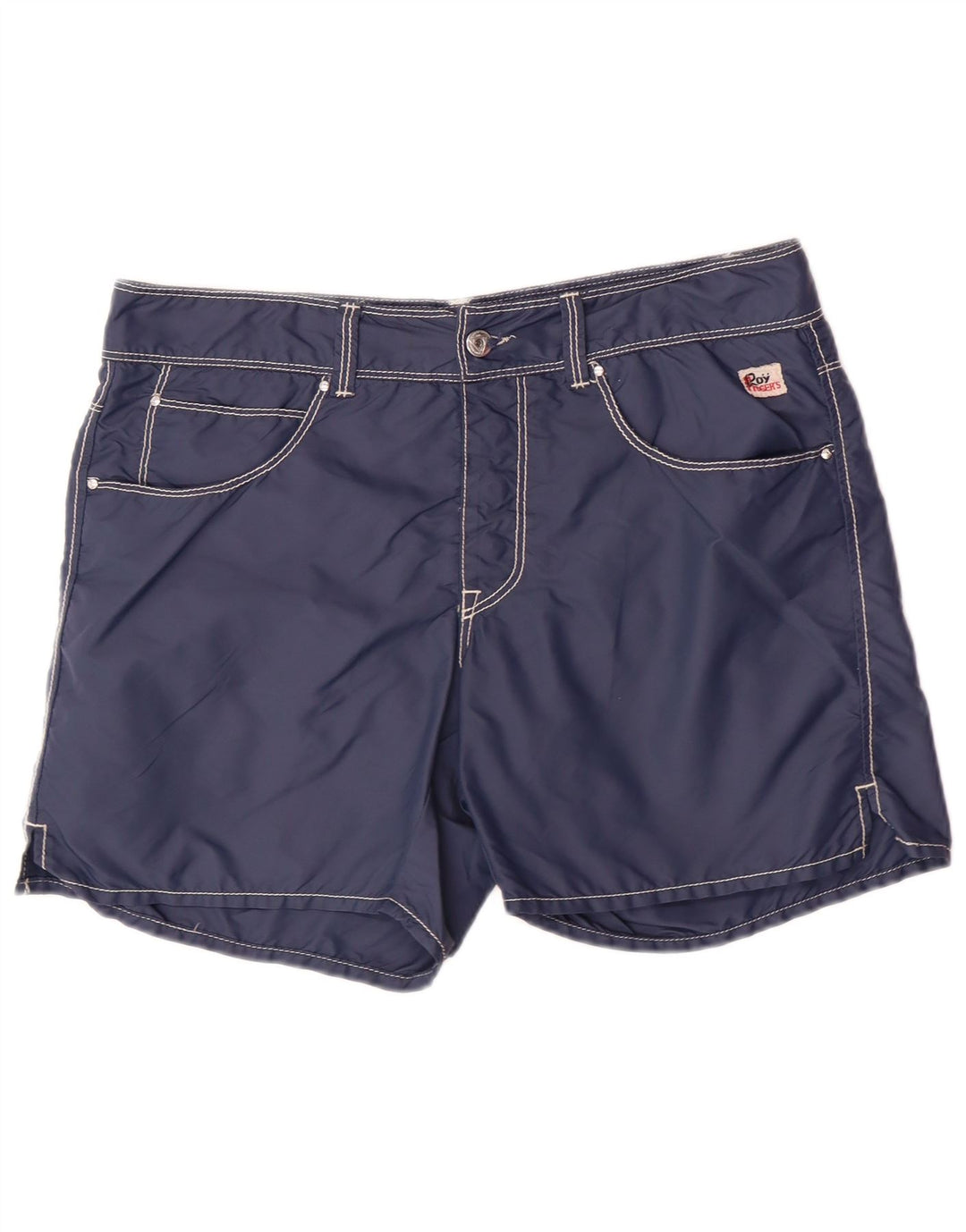 Shorts casuais masculinos ROY ROGERS IT 48 médio W34 azul marinho poliamida