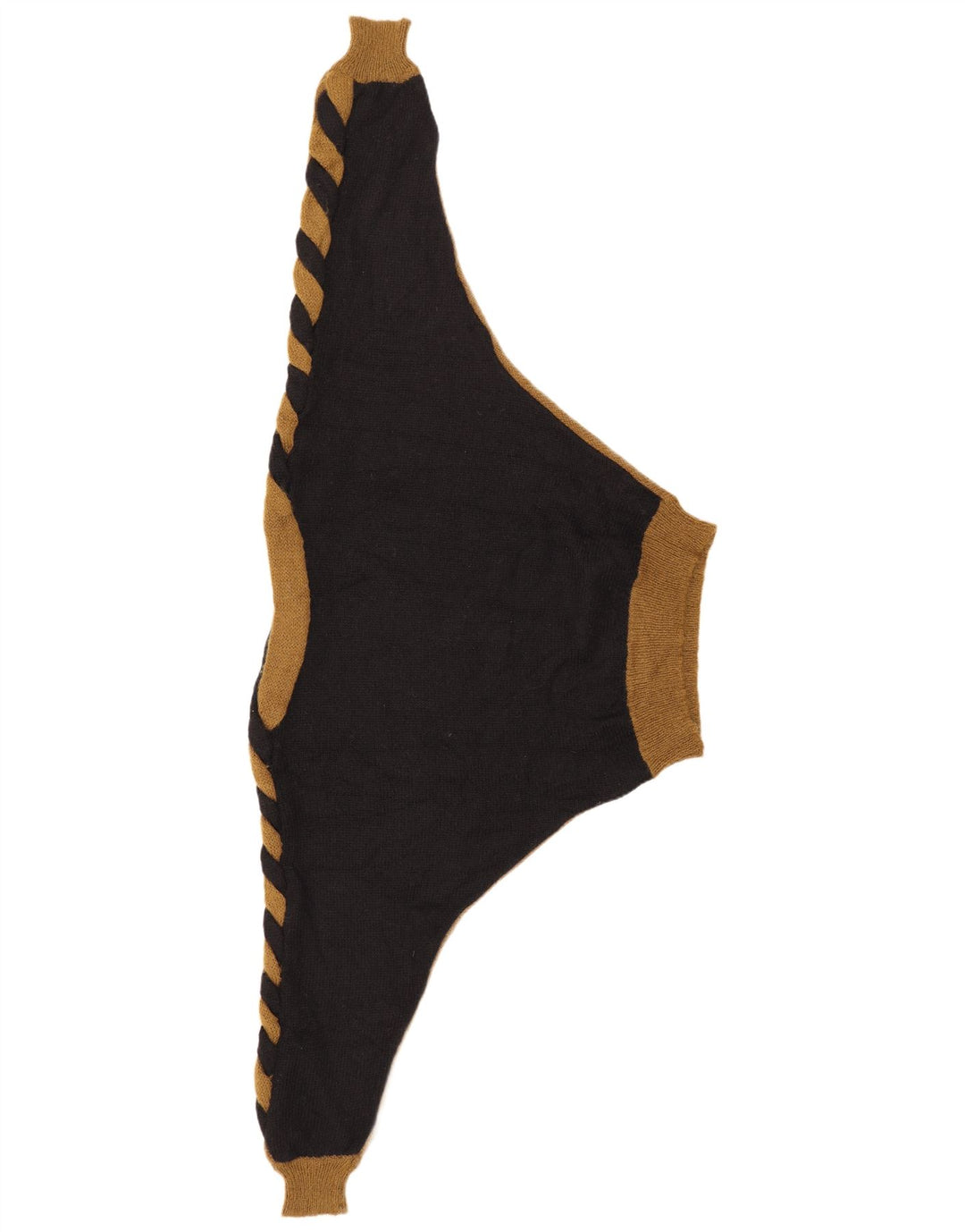 Suéter feminino VINTAGE com gola canoa UK 14 bloco colorido preto médio
