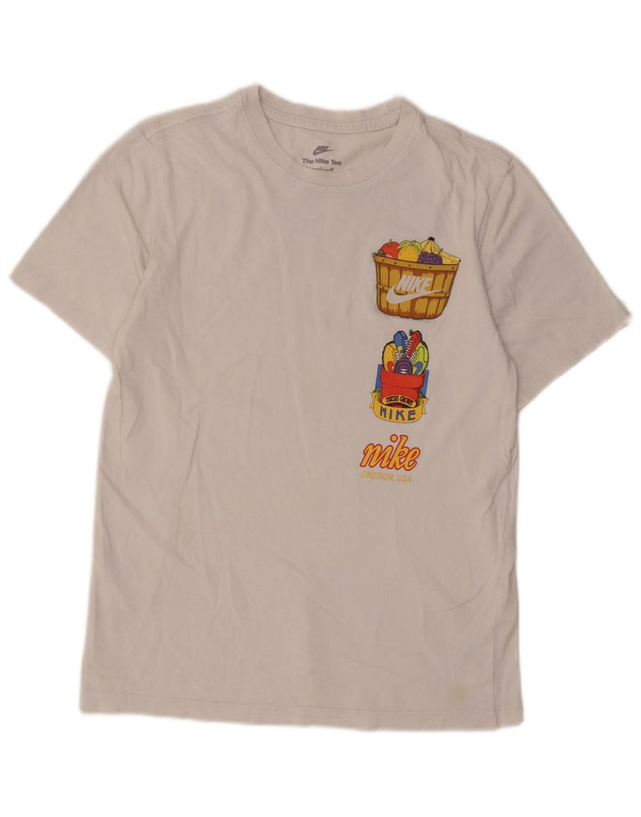 Camiseta Nike masculina gráfica top pequeno algodão branco