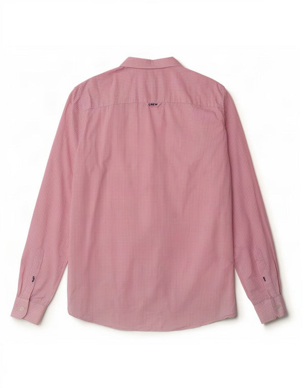 Camisa masculina clássica de ajuste da Crew Clothing algodão guingão rosa médio