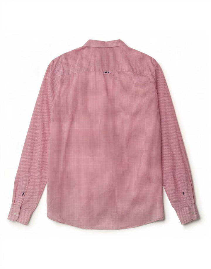 Camisa masculina clássica de ajuste da Crew Clothing algodão guingão rosa médio