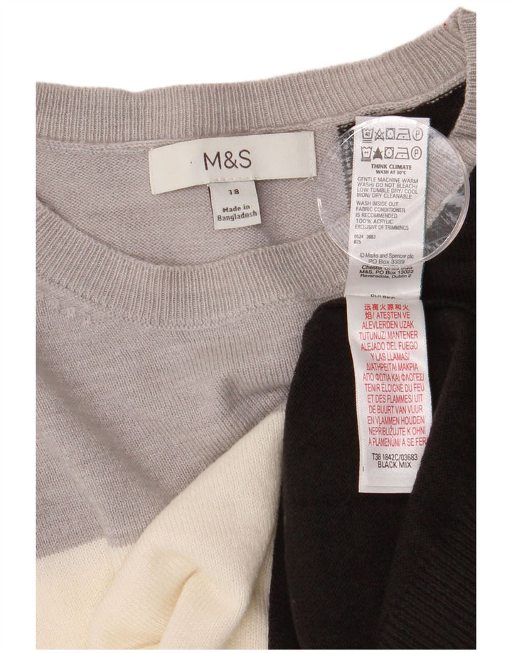 Suéter feminino MARKS & SPENCER com gola canoa UK 18 XL multicolorido