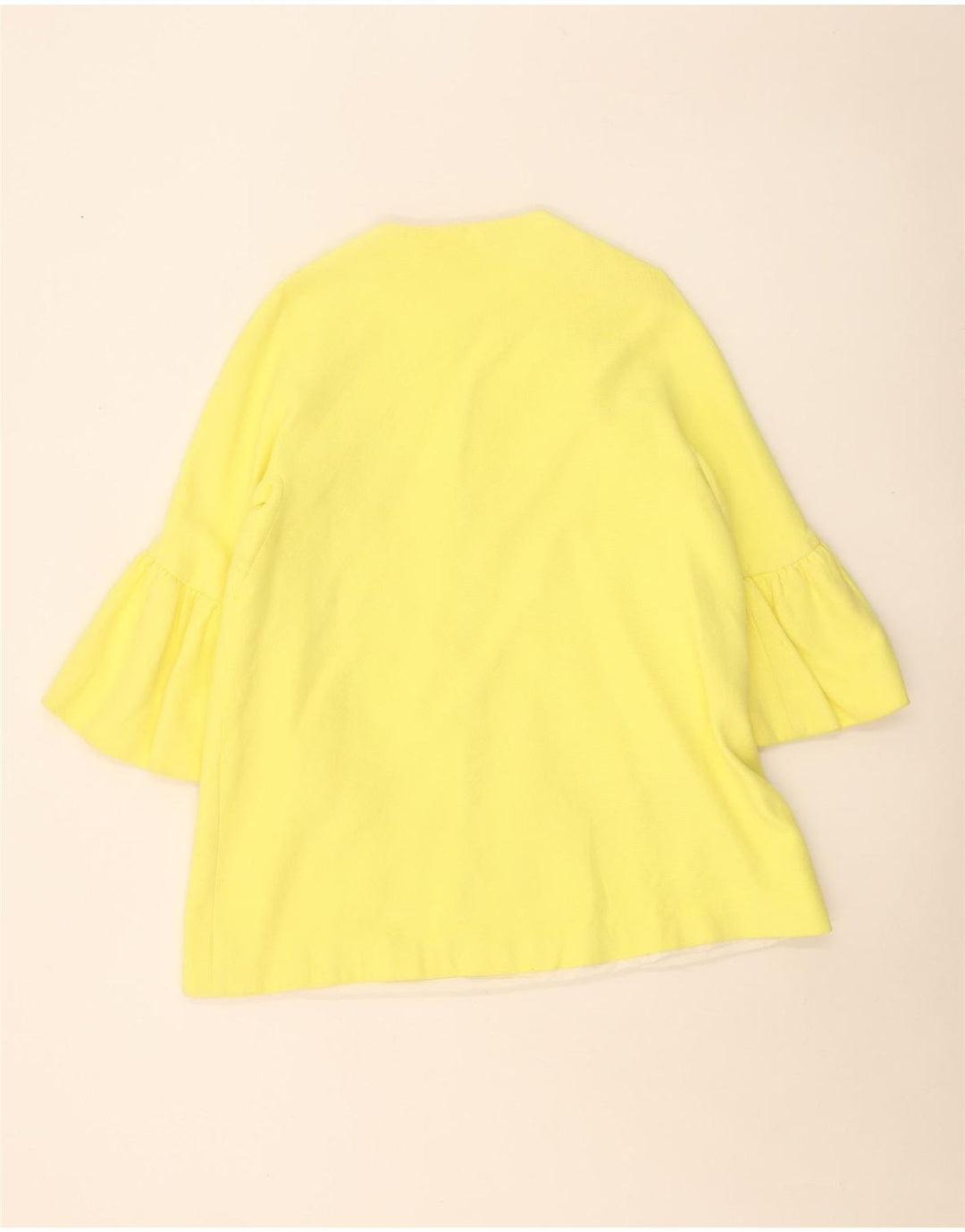 Sobretudo feminino Zara manga 3/4 oversized UK 6 XS amarelo