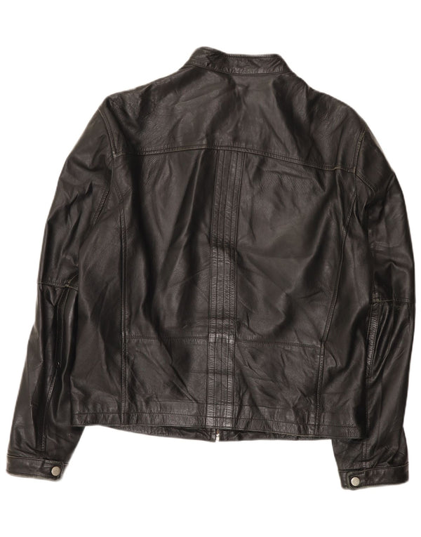 Vintage Mens Leather Jacket IT 52 XL Black