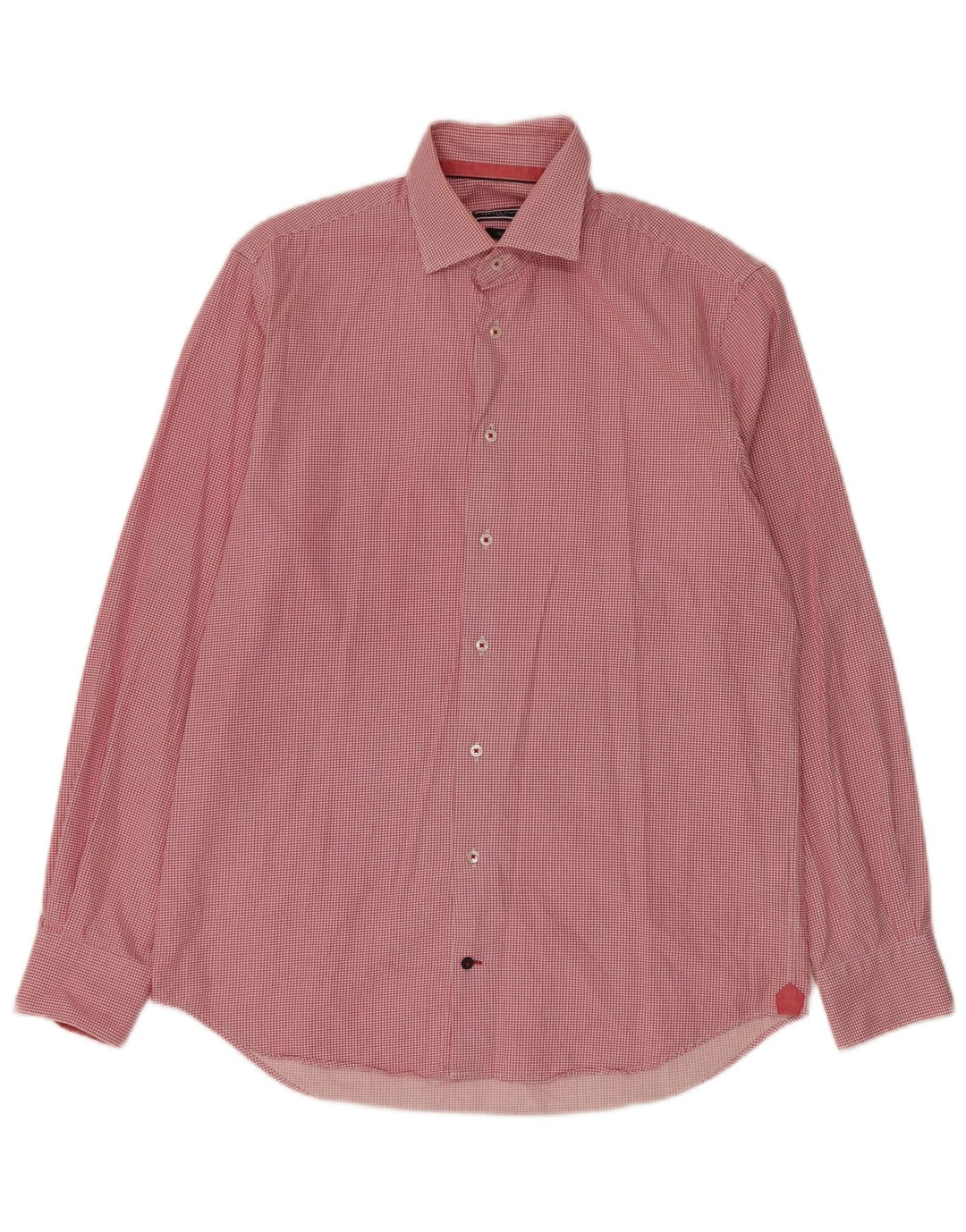 Camisa masculina sob medida Tommy Hilfiger tamanho 39 15 1/2 médio vermelho houndstooth