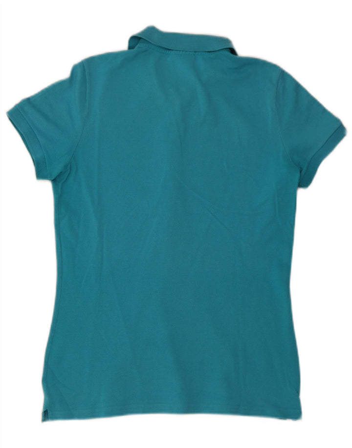 Camisa polo feminina Lacoste tamanho 44 grande algodão azul