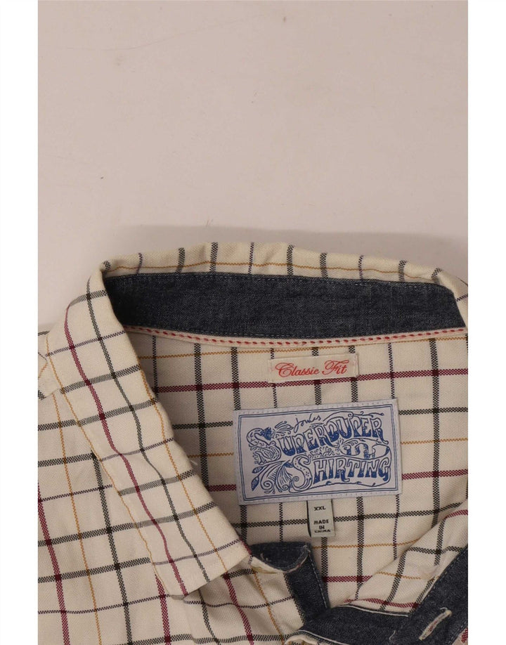 Camisa masculina Joules Classic Fit 2XL xadrez branco