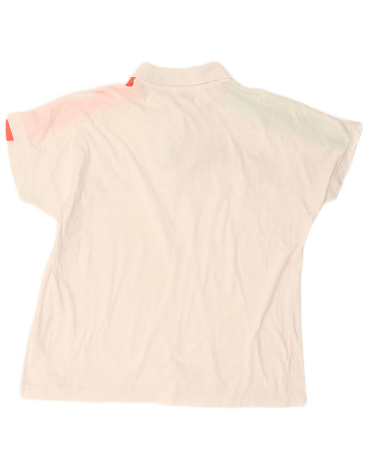 Camisa pólo gráfica masculina Sergio Tacchini grande algodão colorido branco