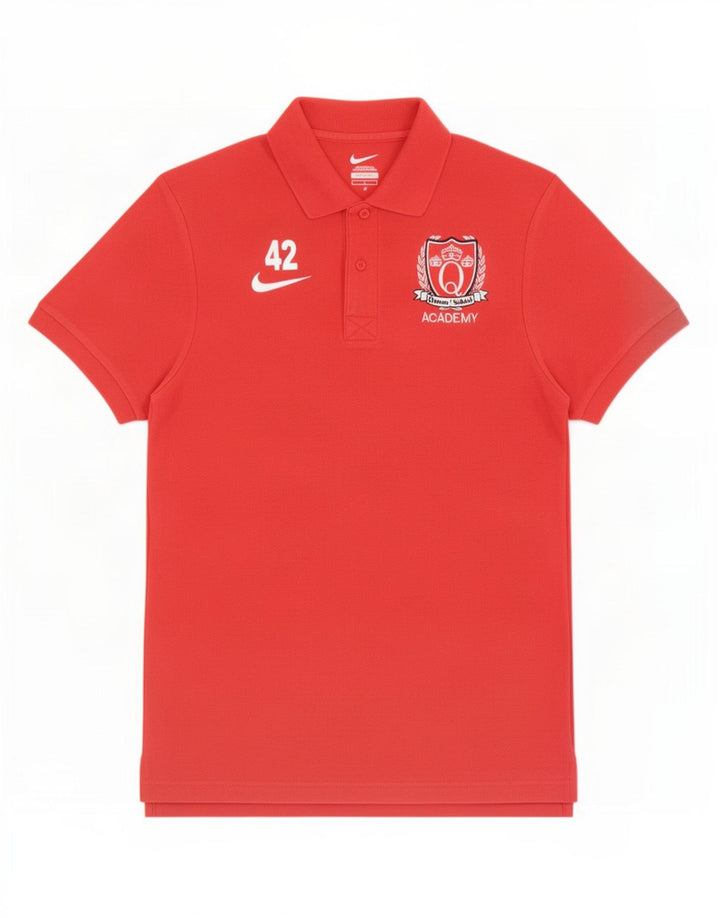 Camisa polo masculina Nike Graphic pequena vermelha de algodão