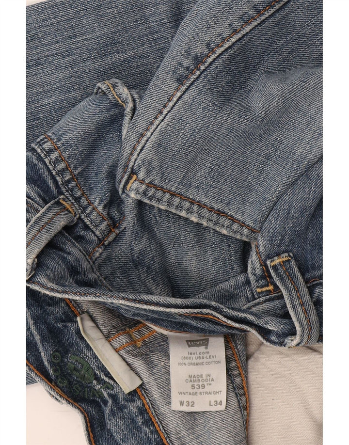 Calça jeans reta masculina Levi's W32 L34 azul algodão