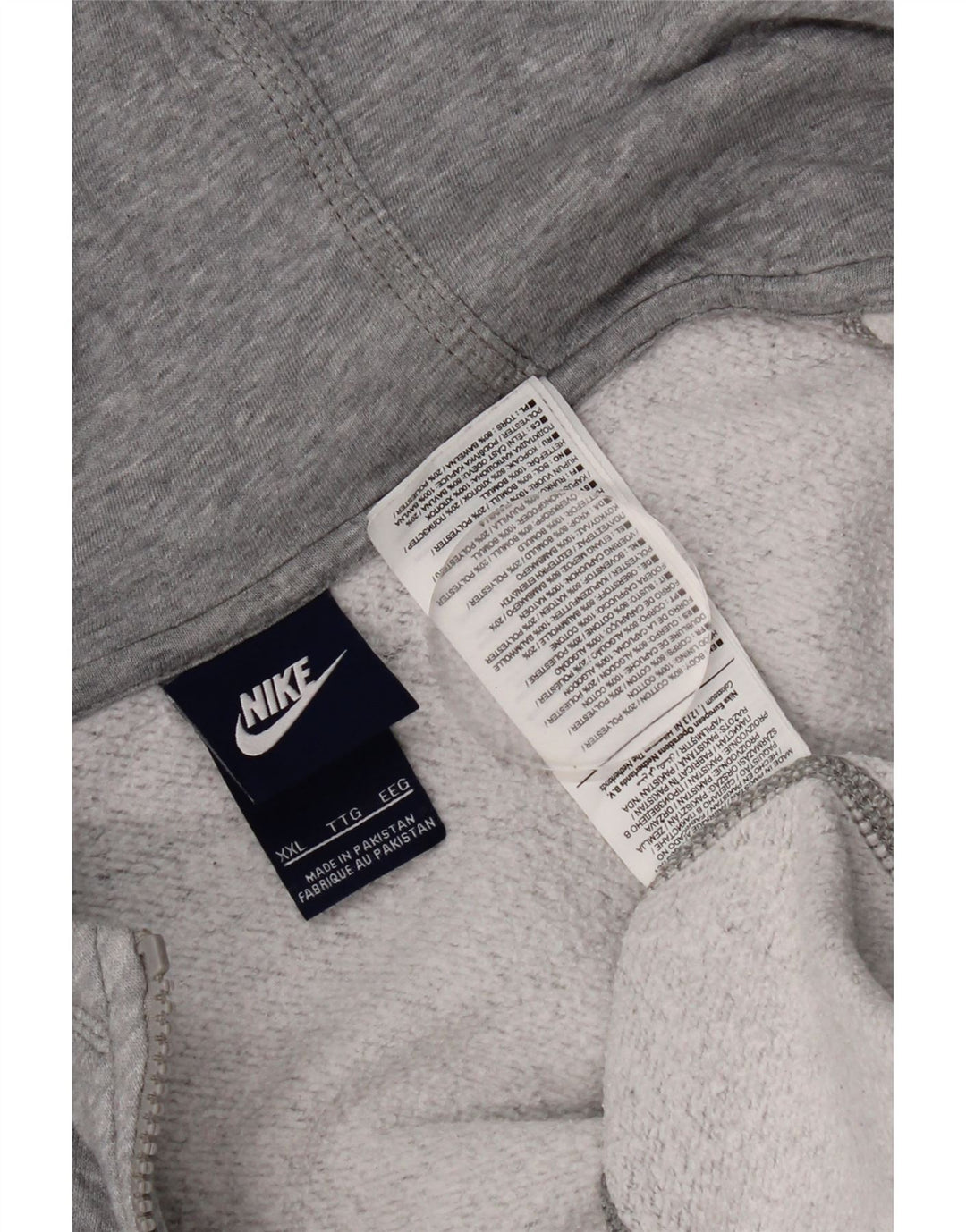 Suéter Nike masculino com capuz e zíper 2XL algodão cinza