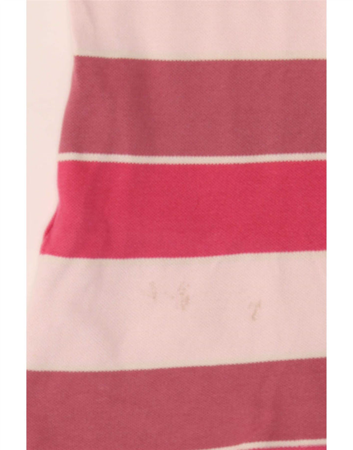 Camisa polo feminina Lacoste tamanho 46 XL algodão listrado multicolorido