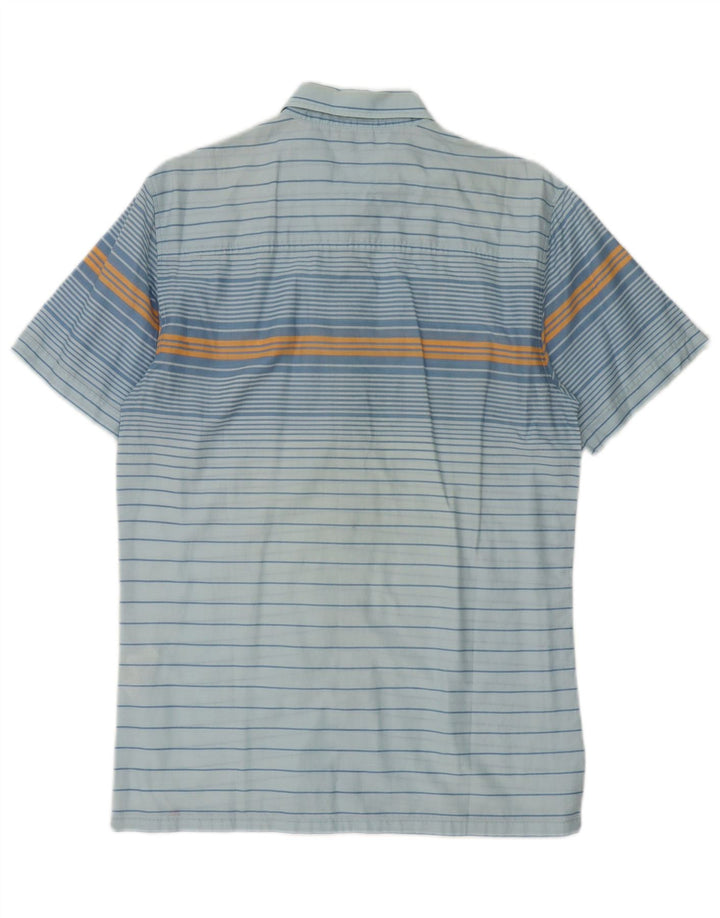 Camisa masculina de manga curta Levi's de algodão listrado azul médio
