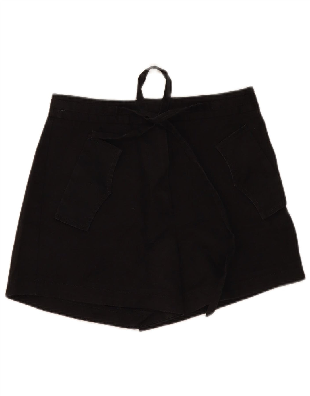 Shorts casuais femininos vintage W30 algodão preto médio