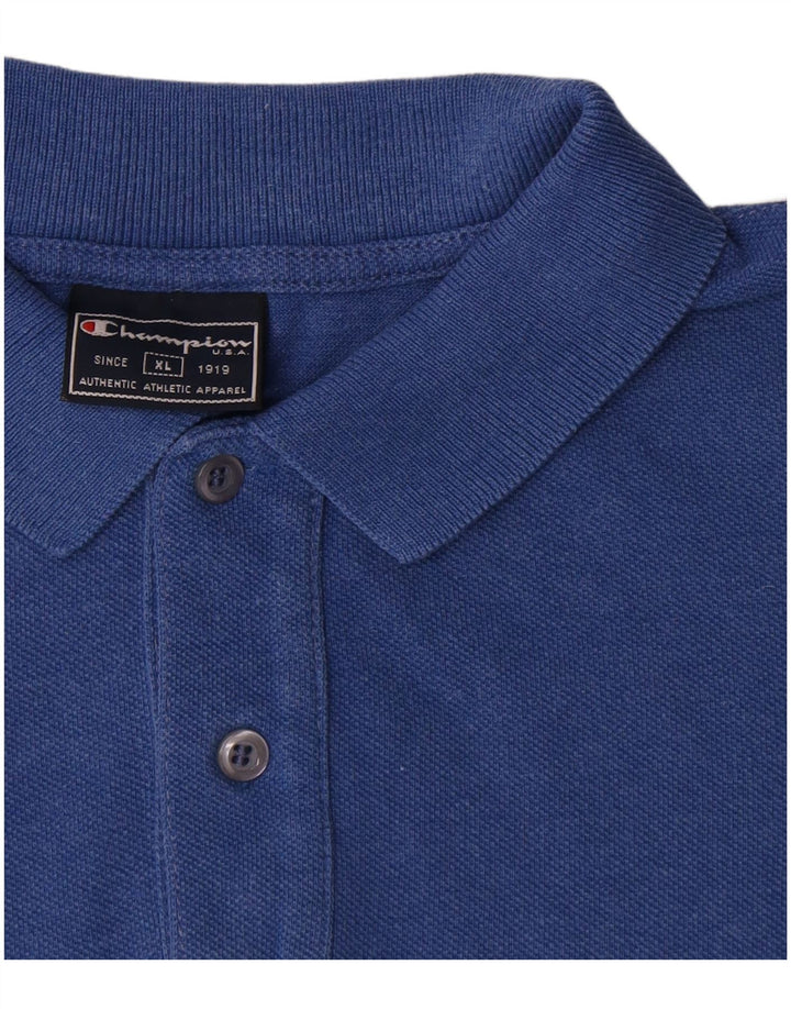 Camisa polo masculina Champion XL azul algodão