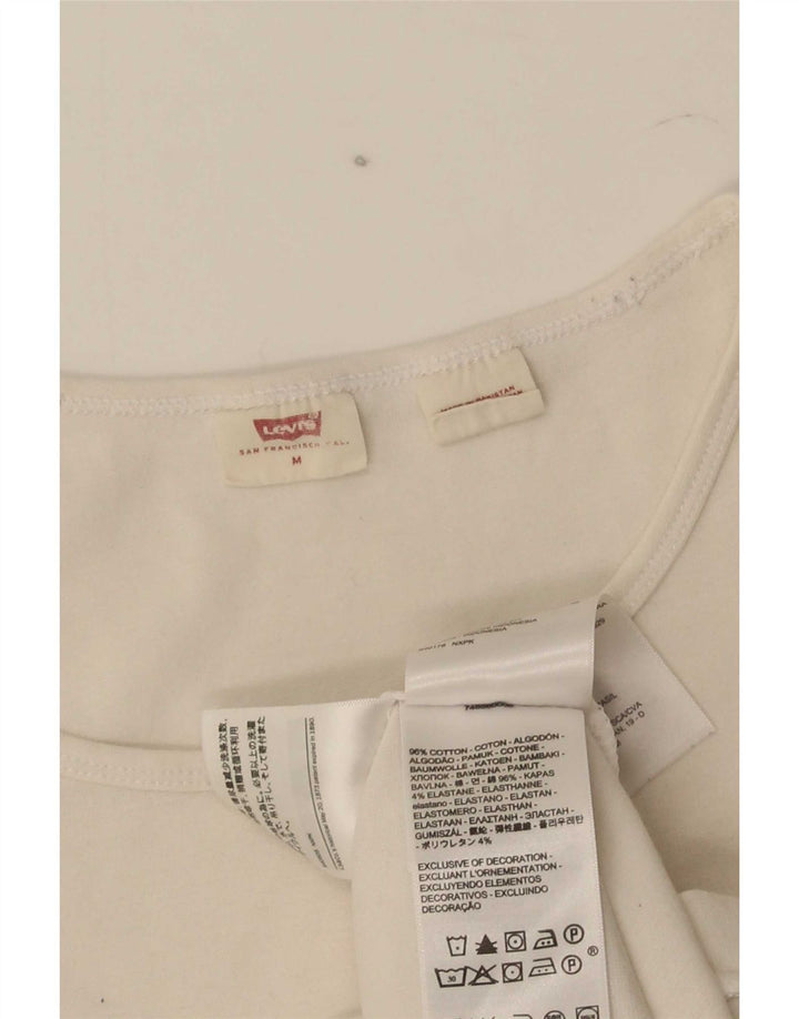 Camiseta feminina Levi's UK 12 algodão branco médio