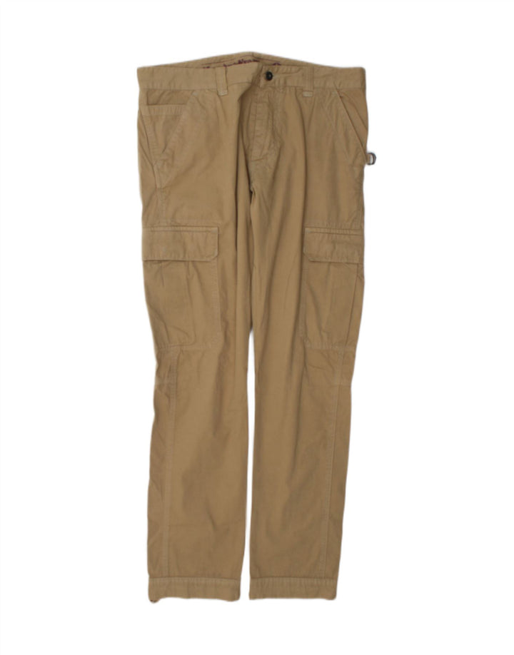 Calça cargo reta masculina Murphy & Nye W36 L32 algodão bege