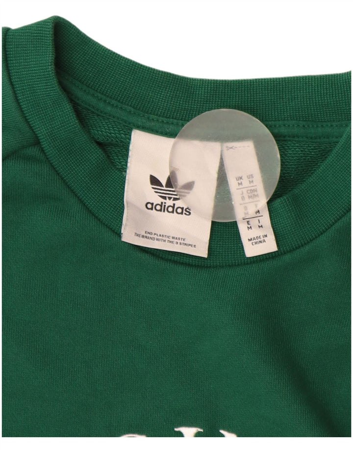 Adidas Mens Graphic Moletom Jumper Médio Algodão Verde