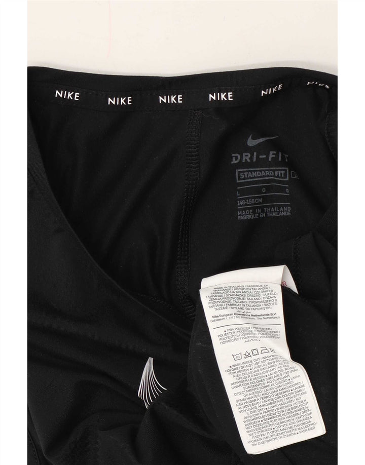 Colete gráfico Nike Girls Dri Fit Top 12-13 anos grande poliéster preto