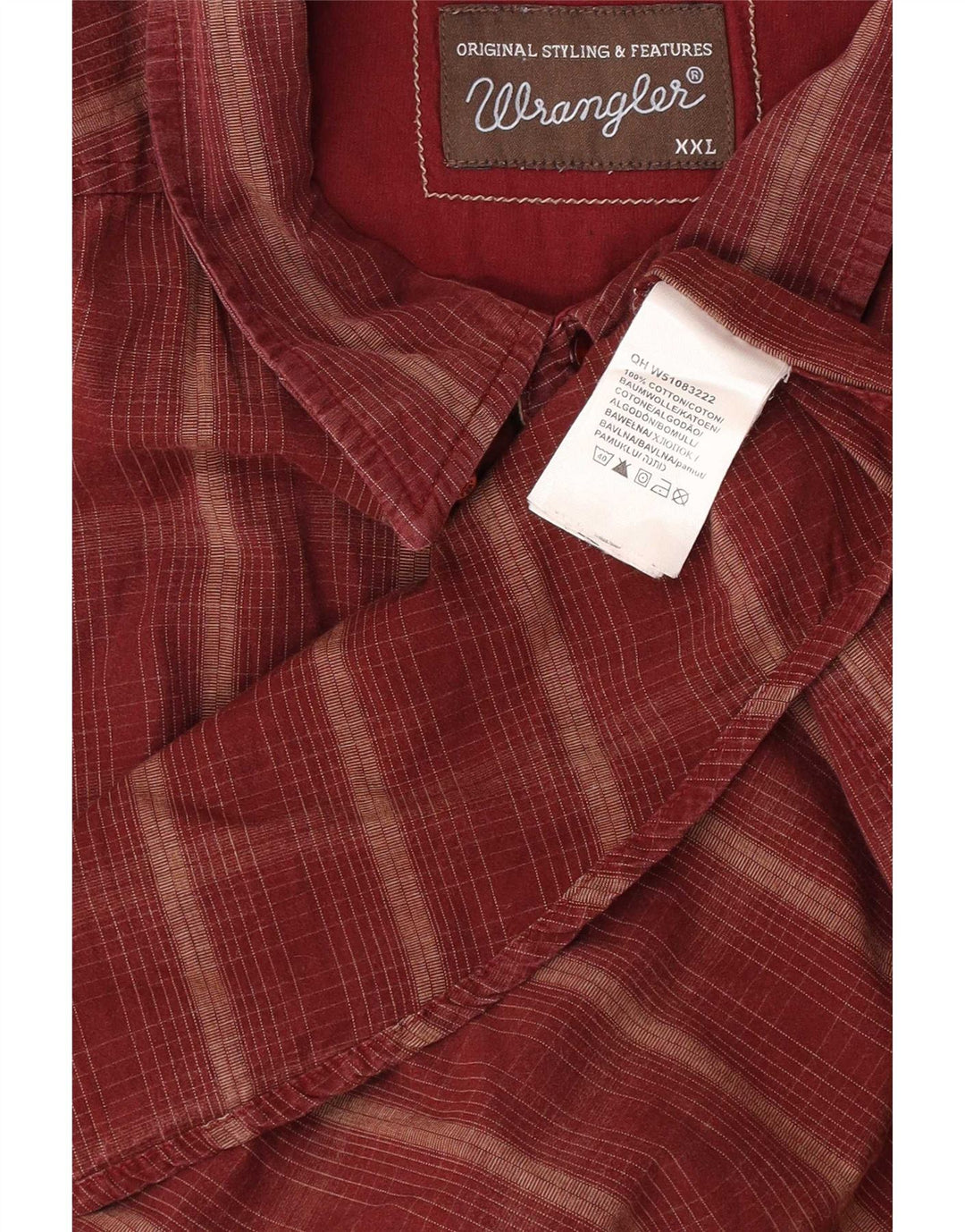 Camisa masculina Wrangler 2XL algodão xadrez marrom
