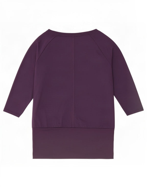 Adidas Feminino Climalite Oversized Top Manga 3/4 Reino Unido 12/14 Médio Roxo